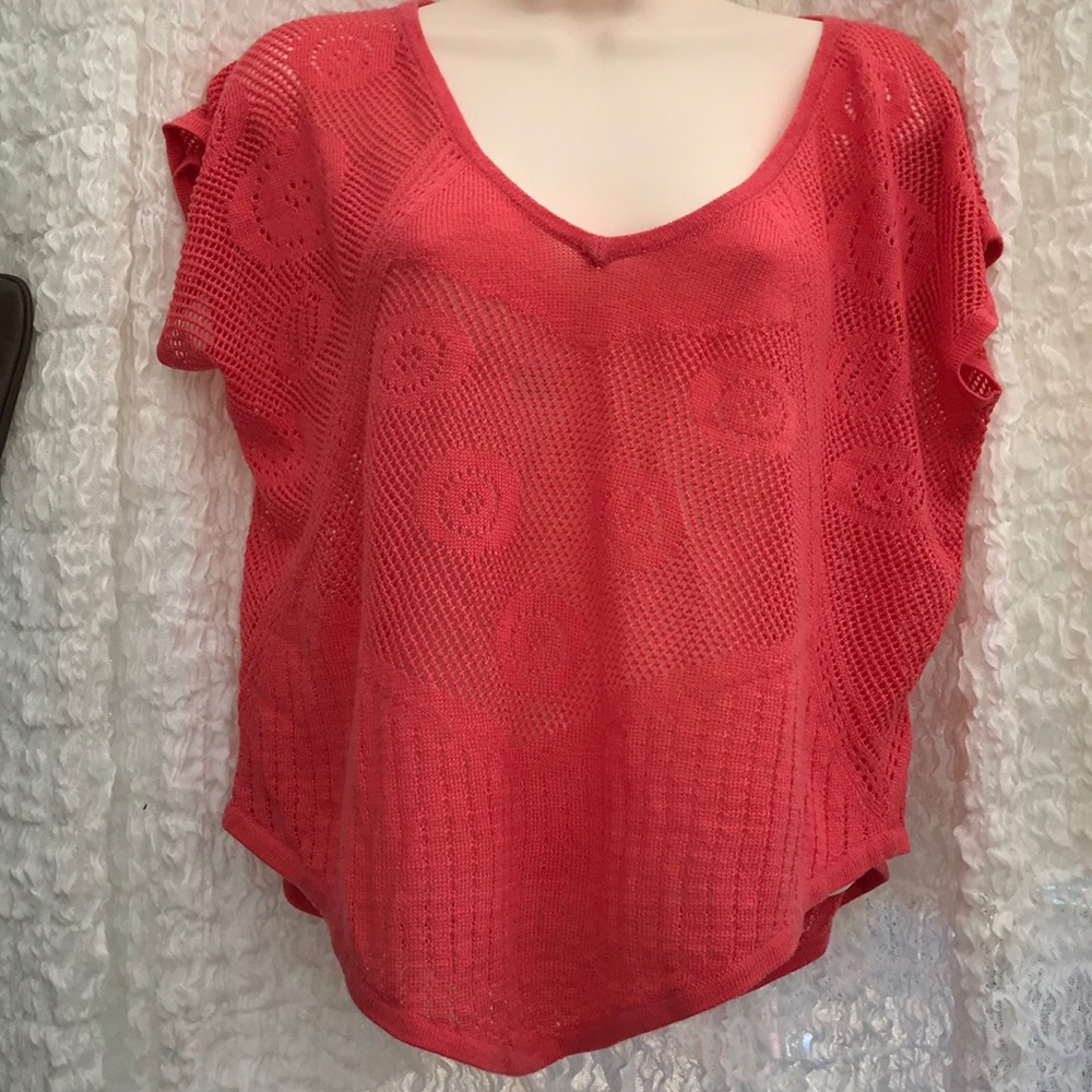 Peach/orange crochet blouse